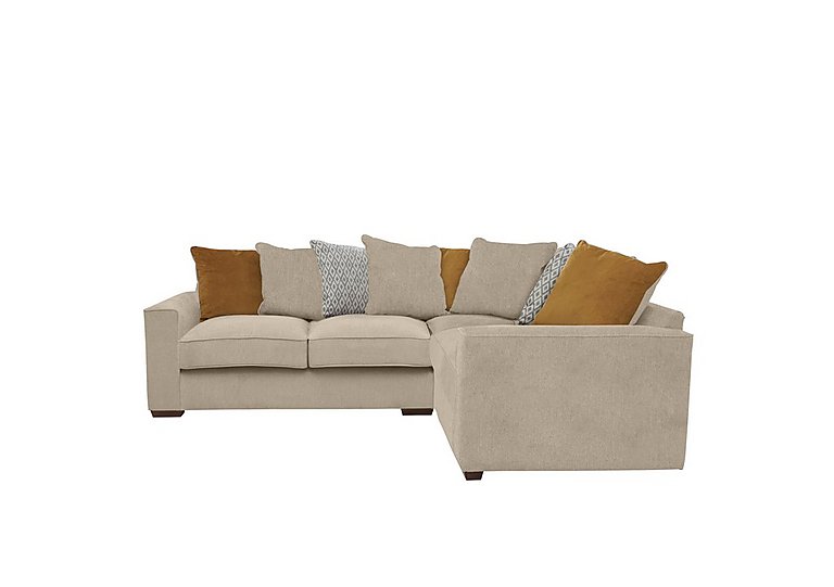 Cory Small Fabric Right Hand Facing Corner Scatter Back Sofa - Cosmo Linen & Mustard Pack