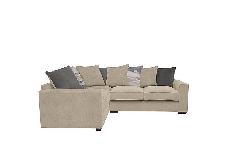 Cory Small Fabric Left Hand Facing Corner Scatter Back Sofa - Cosmo Linen & Slate Pack