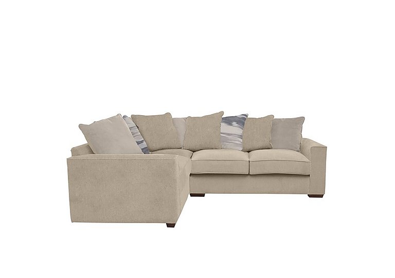 Cory Small Fabric Left Hand Facing Corner Scatter Back Sofa - Cosmo Linen & Taupe Pack