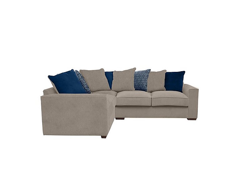 Cory Small Fabric Left Hand Facing Corner Scatter Back Sofa - Cosmo Mist & Blue Pack