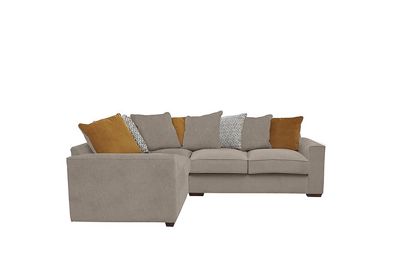 Cory Small Fabric Left Hand Facing Corner Scatter Back Sofa - Cosmo Mist & Mustard Pack