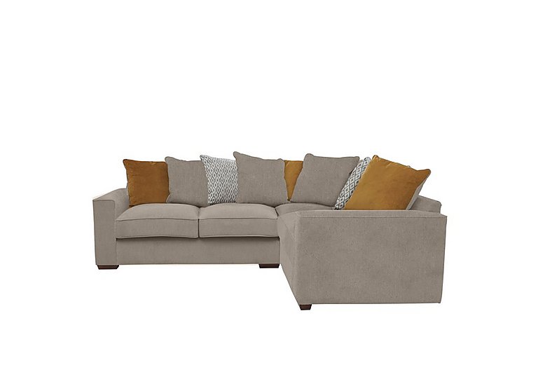 Cory Small Fabric Right Hand Facing Corner Scatter Back Sofa - Cosmo Mist & Mustard Pack