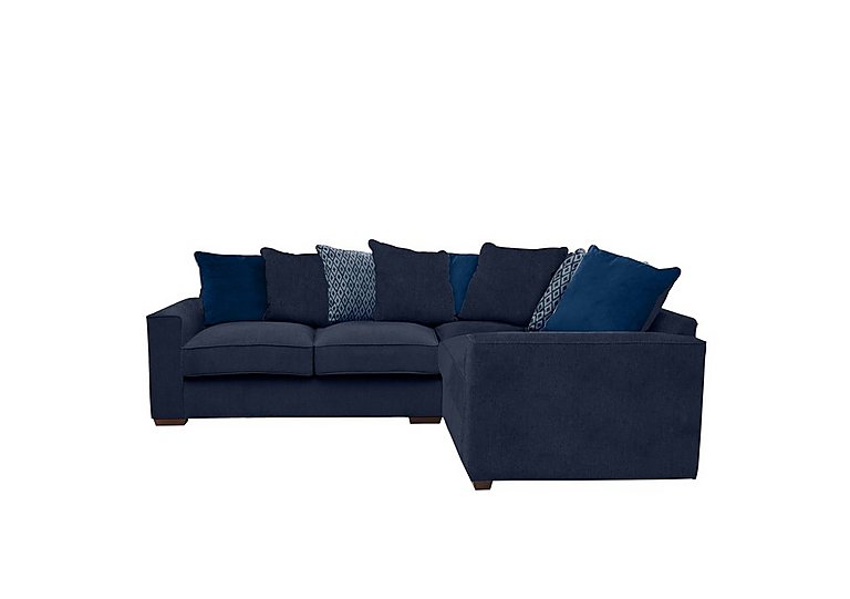 Cory Small Fabric Right Hand Facing Corner Scatter Back Sofa - Cosmo Navy & Blue Pack