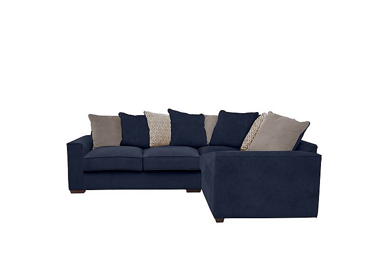 Cory Small Fabric Right Hand Facing Corner Scatter Back Sofa - Cosmo Navy & Stone Pack