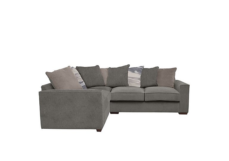 Cory Small Fabric Left Hand Facing Corner Scatter Back Sofa - Cosmo Pewter & Natural Pack