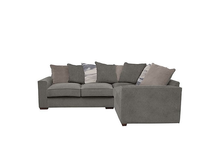Cory Small Fabric Right Hand Facing Corner Scatter Back Sofa - Cosmo Pewter & Natural Pack
