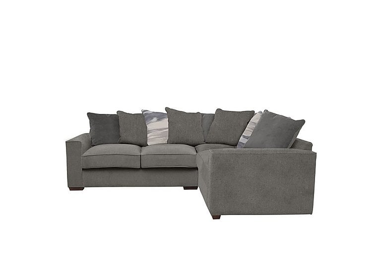 Cory Small Fabric Right Hand Facing Corner Scatter Back Sofa - Cosmo Pewter & Slate Pack