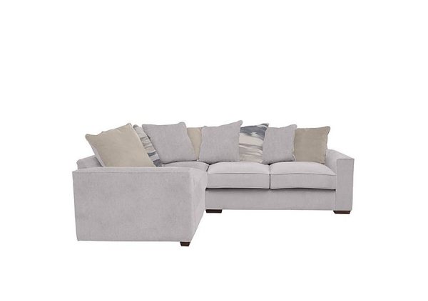 Cory Small Fabric Left Hand Facing Corner Scatter Back Sofa  Cosmo Silver  Cream Pack | Bed Sava