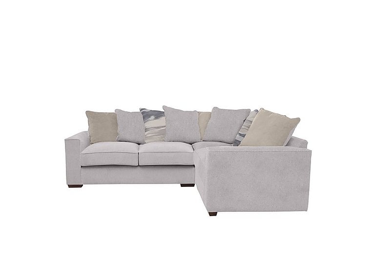 Cory Small Fabric Right Hand Facing Corner Scatter Back Sofa - Cosmo Silver & Cream Pack