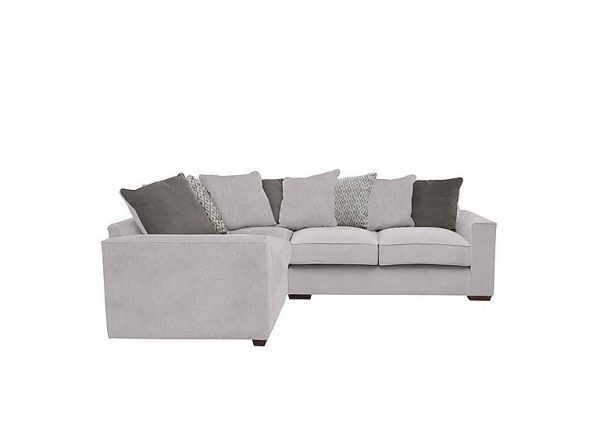 Cory Small Fabric Left Hand Facing Corner Scatter Back Sofa  Cosmo Silver  Grey Pack | Bed Sava