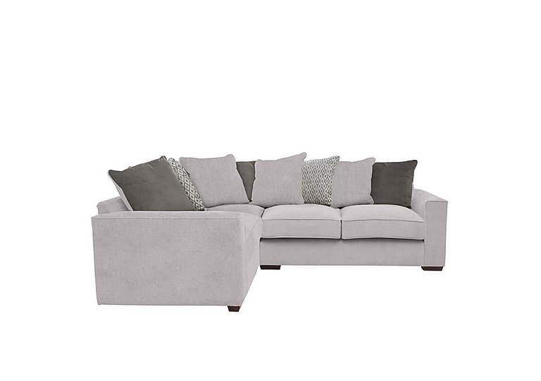 Cory Small Fabric Left Hand Facing Corner Scatter Back Sofa - Cosmo Silver & Grey Pack