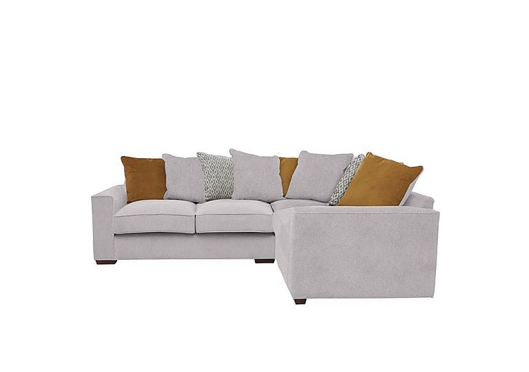 Cory Small Fabric Right Hand Facing Corner Scatter Back Sofa - Cosmo Silver & Mustard Pack