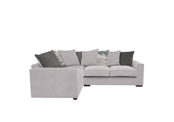 Cory Small Fabric Left Hand Facing Corner Scatter Back Sofa  Cosmo Silver  Slate Pack | Bed Sava