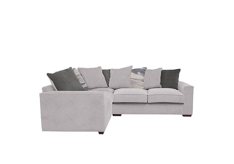 Cory Small Fabric Left Hand Facing Corner Scatter Back Sofa - Cosmo Silver & Slate Pack