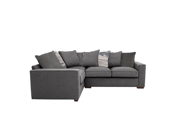 Cory Small Fabric Left Hand Facing Corner Scatter Back Sofa  Dallas Charcoal  Slate Pack | Bed Sava