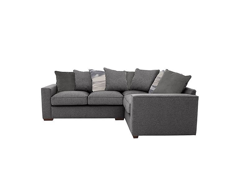 Cory Small Fabric Right Hand Facing Corner Scatter Back Sofa - Dallas Charcoal & Slate Pack
