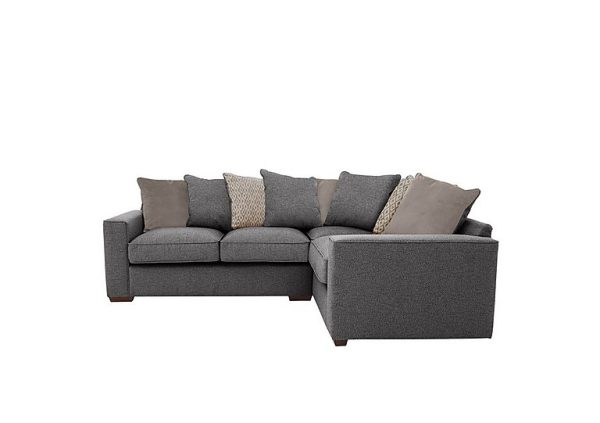 Cory Small Fabric Right Hand Facing Corner Scatter Back Sofa  Dallas Charcoal  Stone Pack | Bed Sava