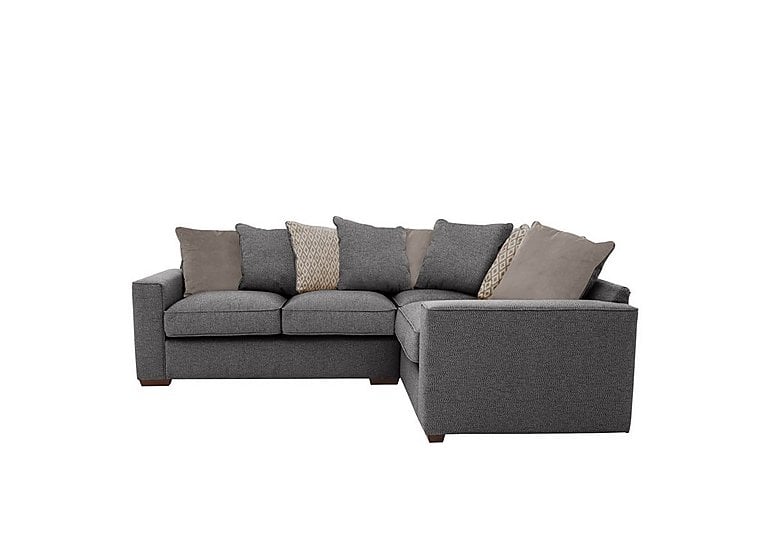 Cory Small Fabric Right Hand Facing Corner Scatter Back Sofa - Dallas Charcoal & Stone Pack