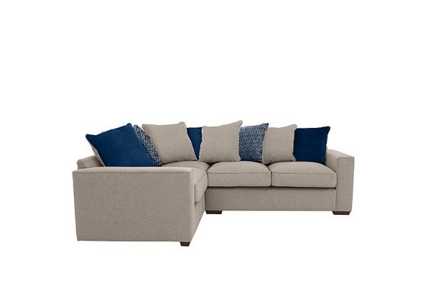 Cory Small Fabric Left Hand Facing Corner Scatter Back Sofa  Dallas Natural  Blue Pack | Bed Sava