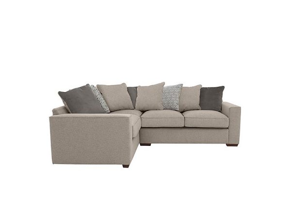 Cory Small Fabric Left Hand Facing Corner Scatter Back Sofa  Dallas Natural  Grey Pack | Bed Sava