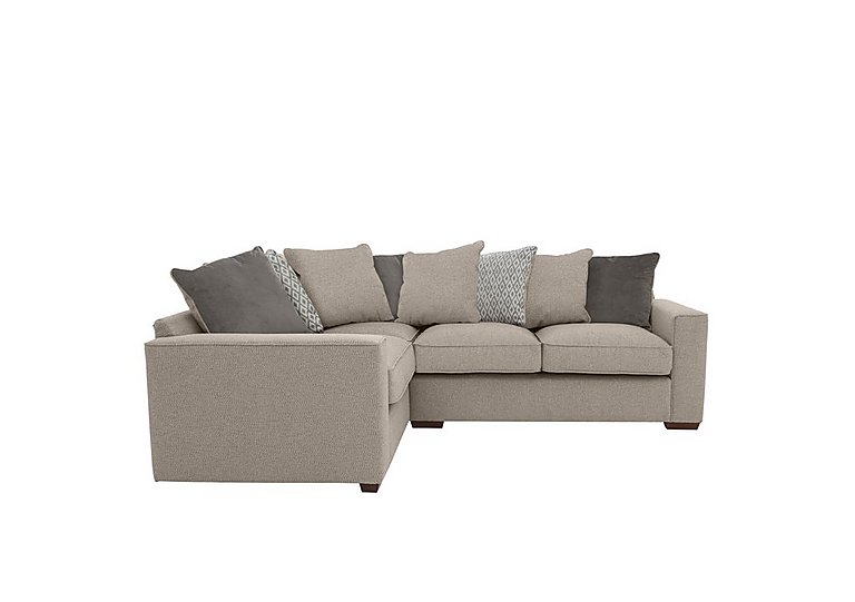 Cory Small Fabric Left Hand Facing Corner Scatter Back Sofa - Dallas Natural & Grey Pack