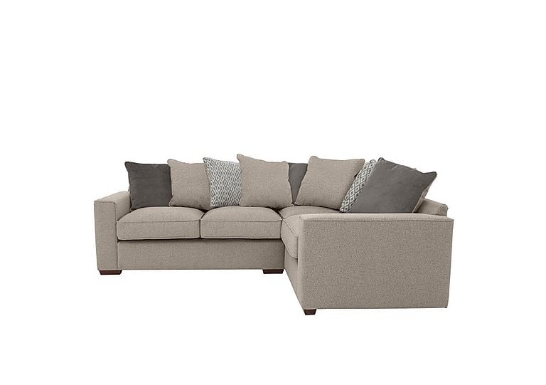 Cory Small Fabric Right Hand Facing Corner Scatter Back Sofa - Dallas Natural & Grey Pack