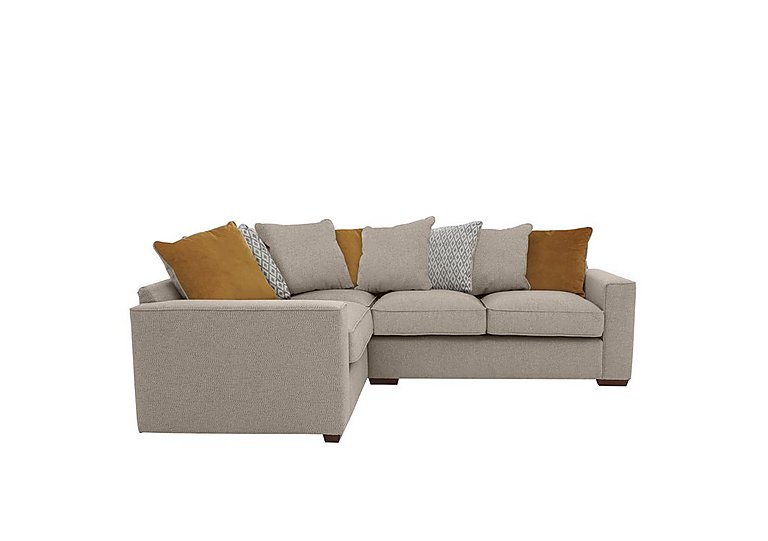 Cory Small Fabric Left Hand Facing Corner Scatter Back Sofa - Dallas Natural & Mustard Pack