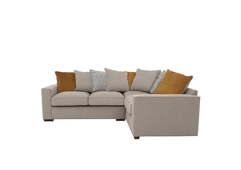 Cory Small Fabric Right Hand Facing Corner Scatter Back Sofa - Dallas Natural & Mustard Pack