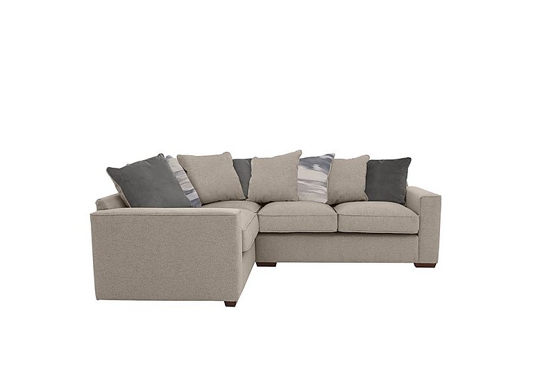 Cory Small Fabric Left Hand Facing Corner Scatter Back Sofa - Dallas Natural & Slate Pack