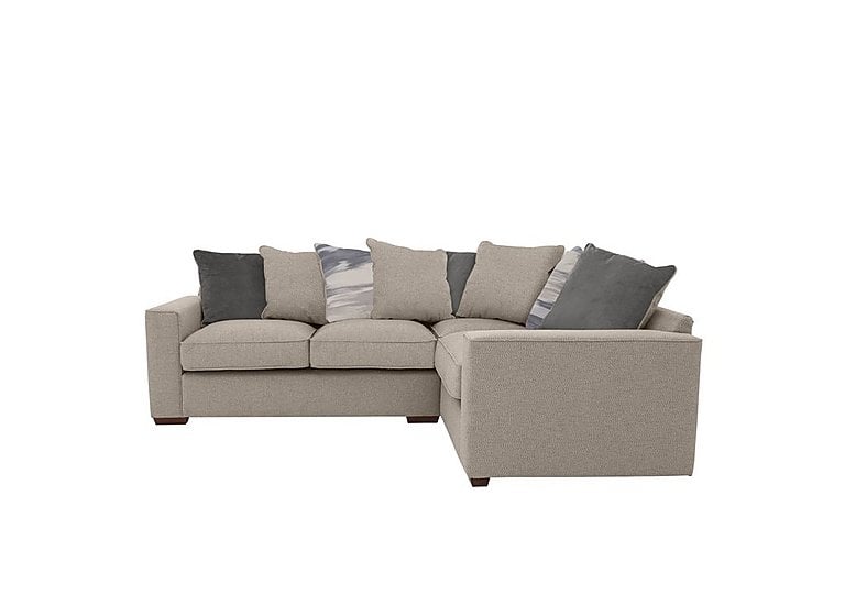 Cory Small Fabric Right Hand Facing Corner Scatter Back Sofa - Dallas Natural & Slate Pack
