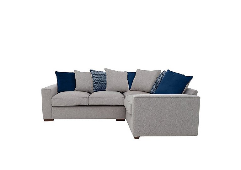 Cory Small Fabric Right Hand Facing Corner Scatter Back Sofa - Dallas Silver & Blue Pack