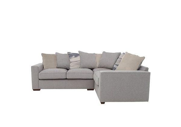 Cory Small Fabric Right Hand Facing Corner Scatter Back Sofa  Dallas Silver  Cream Pack | Bed Sava