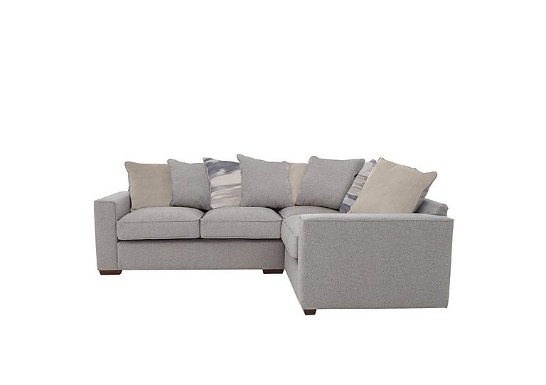 Cory Small Fabric Right Hand Facing Corner Scatter Back Sofa - Dallas Silver & Cream Pack