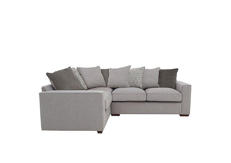 Cory Small Fabric Left Hand Facing Corner Scatter Back Sofa - Dallas Silver & Grey Pack