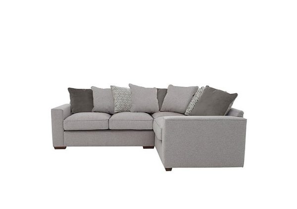 Cory Small Fabric Right Hand Facing Corner Scatter Back Sofa  Dallas Silver  Grey Pack | Bed Sava