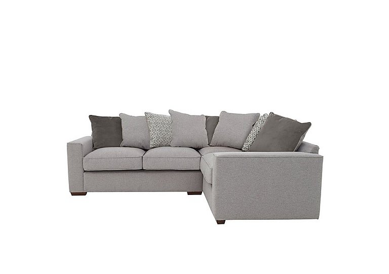 Cory Small Fabric Right Hand Facing Corner Scatter Back Sofa - Dallas Silver & Grey Pack