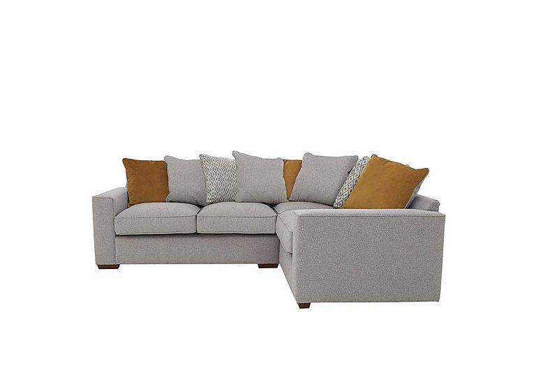 Cory Small Fabric Right Hand Facing Corner Scatter Back Sofa - Dallas Silver & Mustard Pack