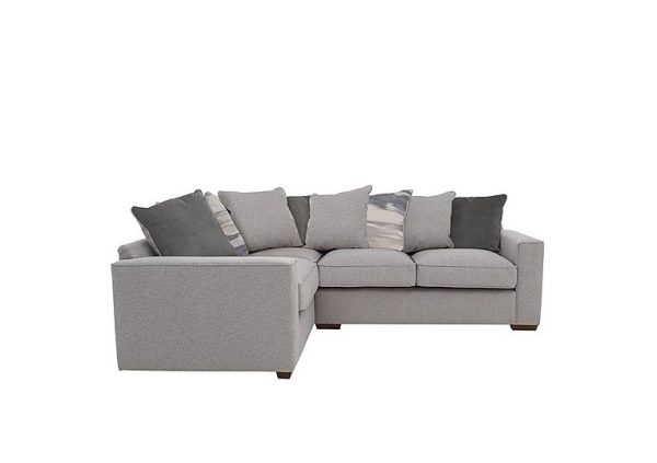 Cory Small Fabric Left Hand Facing Corner Scatter Back Sofa  Dallas Silver  Slate Pack | Bed Sava