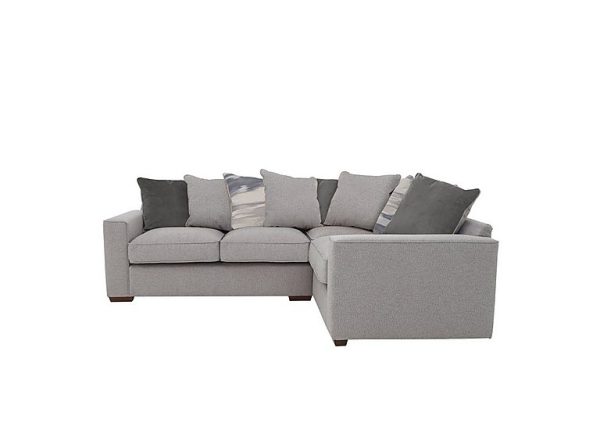Cory Small Fabric Right Hand Facing Corner Scatter Back Sofa  Dallas Silver  Slate Pack | Bed Sava