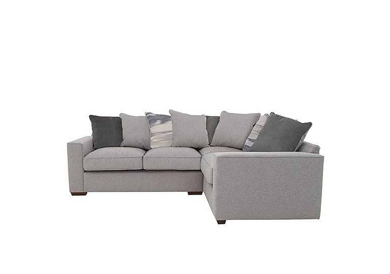 Cory Small Fabric Right Hand Facing Corner Scatter Back Sofa - Dallas Silver & Slate Pack