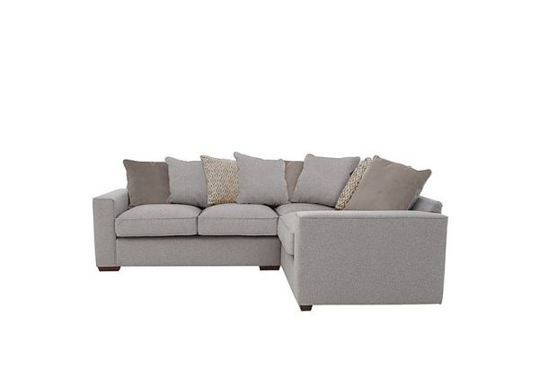 Cory Small Fabric Right Hand Facing Corner Scatter Back Sofa  Dallas Silver  Stone Pack | Bed Sava