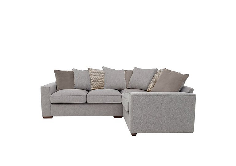 Cory Small Fabric Right Hand Facing Corner Scatter Back Sofa - Dallas Silver & Stone Pack