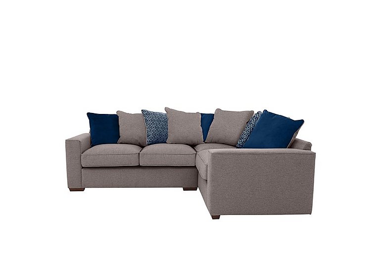 Cory Small Fabric Right Hand Facing Corner Scatter Back Sofa - Dallas Taupe & Blue Pack