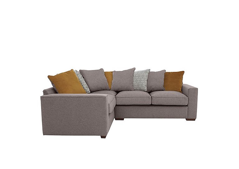 Cory Small Fabric Left Hand Facing Corner Scatter Back Sofa - Dallas Taupe & Mustard Pack