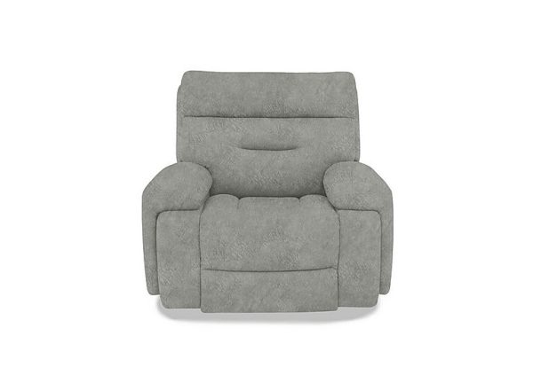 Cinemax Fabric Chair with Power Recliner  Marble Light Grey | Bed Sava