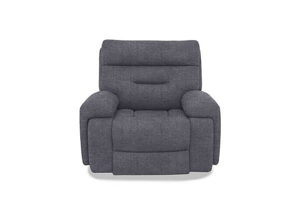 Cinemax Fabric Chair with Power Recliner  Halifax Gunmetal | Bed Sava