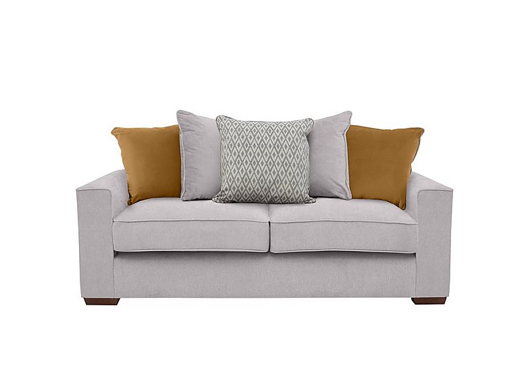 Cory 3 Seater Fabric Scatter Back Sofa - Cosmo Silver & Mustard Pack