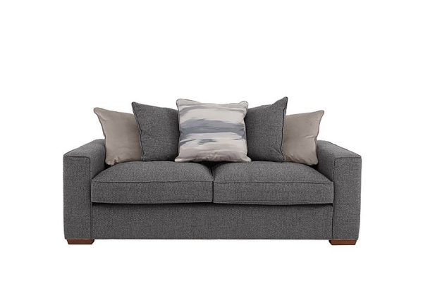 Cory 3 Seater Fabric Scatter Back Sofa  Dallas Charcoal  Natural Pack | Bed Sava