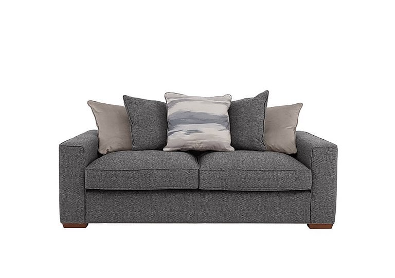 Cory 3 Seater Fabric Scatter Back Sofa - Dallas Charcoal & Natural Pack