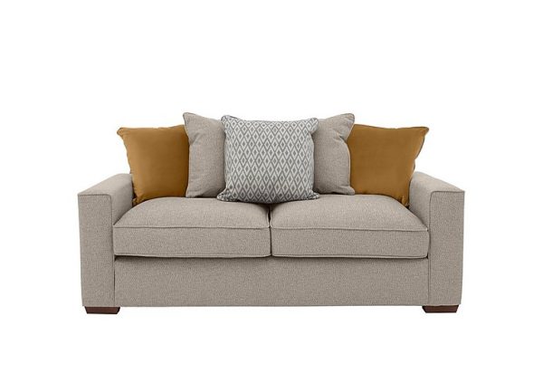 Cory 3 Seater Fabric Scatter Back Sofa  Dallas Natural  Mustard Pack | Bed Sava